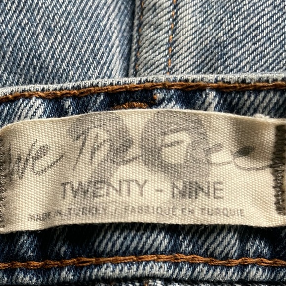 Free People Dakota Straight-Leg Indigo Blue High Rise Distressed Jean Size 29 - Picture 8 of 13